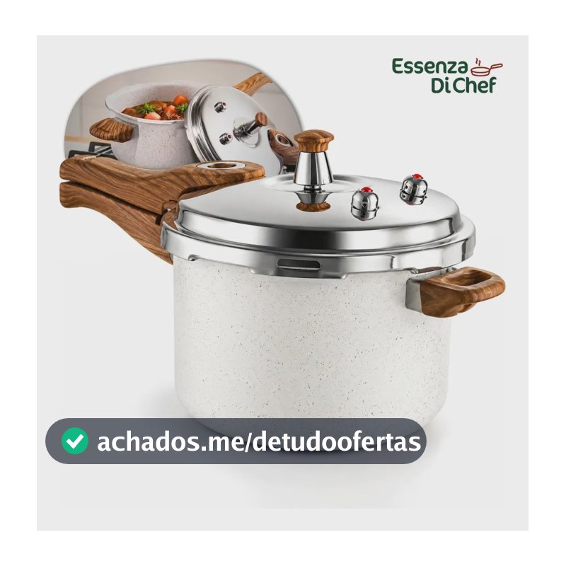 Panela de Pressão 4,2L Cerâmica Antiaderente Fechamento Externo Todos os Fogões Indução a Gás
