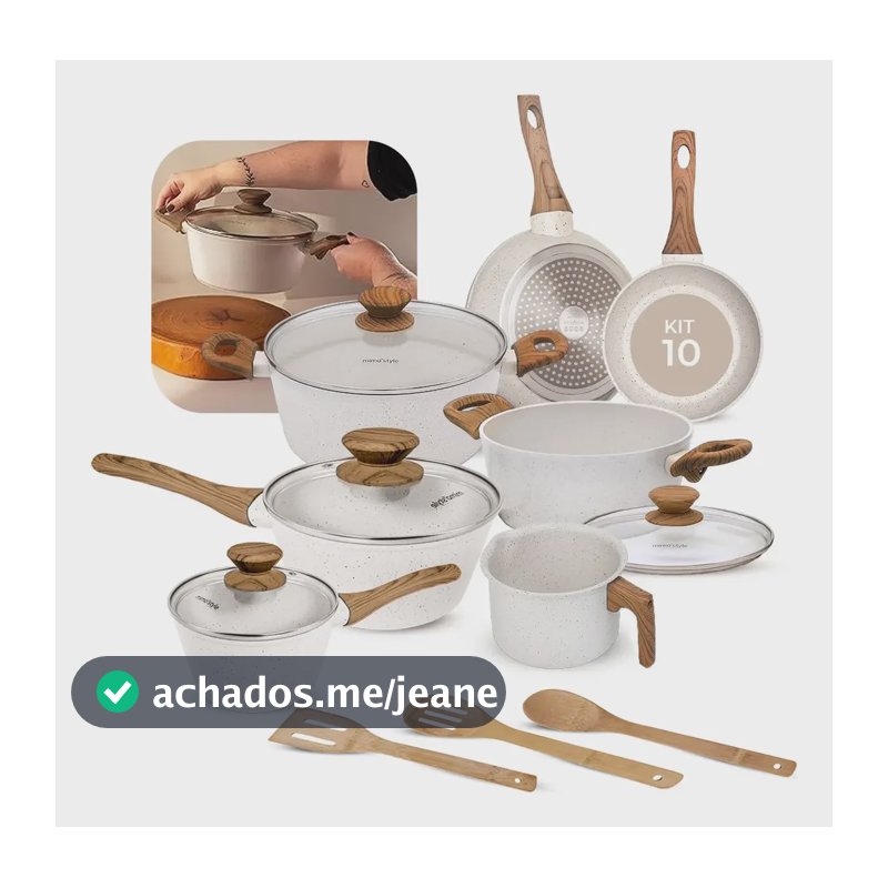 Jogo De Panelas Antiaderente Cerâmica Mimo Style 10 Peças Mármore