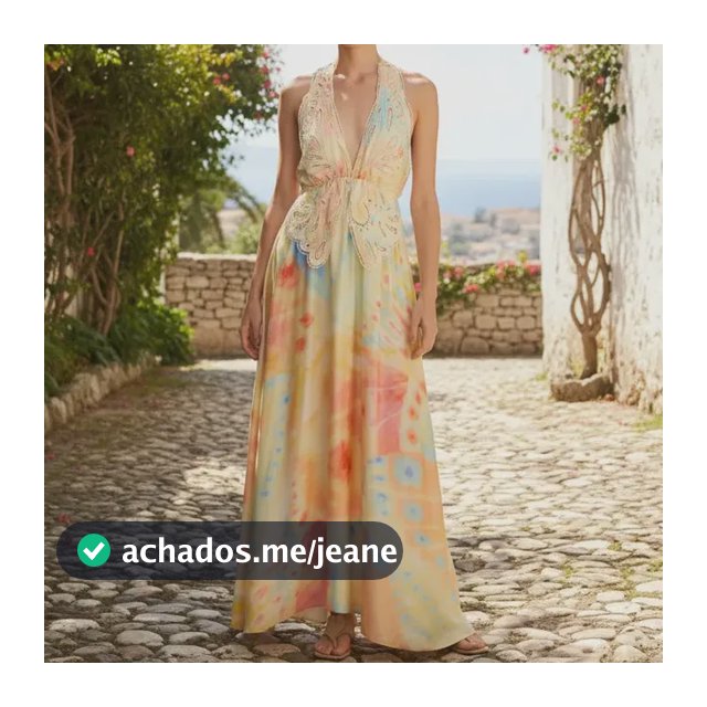Vestido Longo Frente Única Decote V Estampa Asas Borboleta