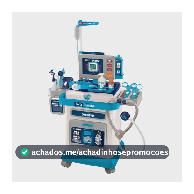Carrinho De Médico Infantil Bancada Doctor Center Maxi Toys Azul E Branco