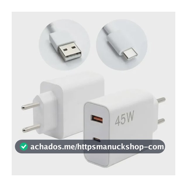 Carregador Turbo 45w Cabo Tipo Usb C Compatível Com iPhone 15 16 17 Pro Max Plus Apple Android Ios Samsung Galaxy S20 S21 S22 S23 S24 S25 Ultra Fe Xiaomi Motorola Celular Caixinha Fonte Potente Duplo