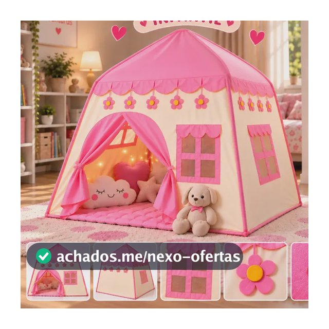 Barraca Tenda Cabana Infantil Casinha Castelo Menina Rosa Rosa