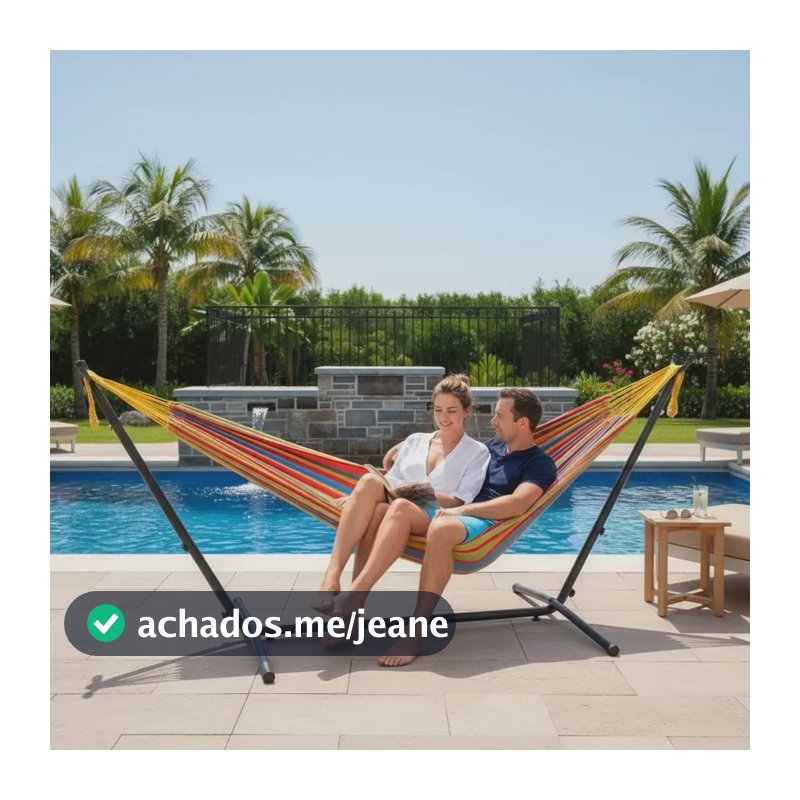 Suporte Rede Descanso Portatil Reforçado Topsol 350 Kg Preto