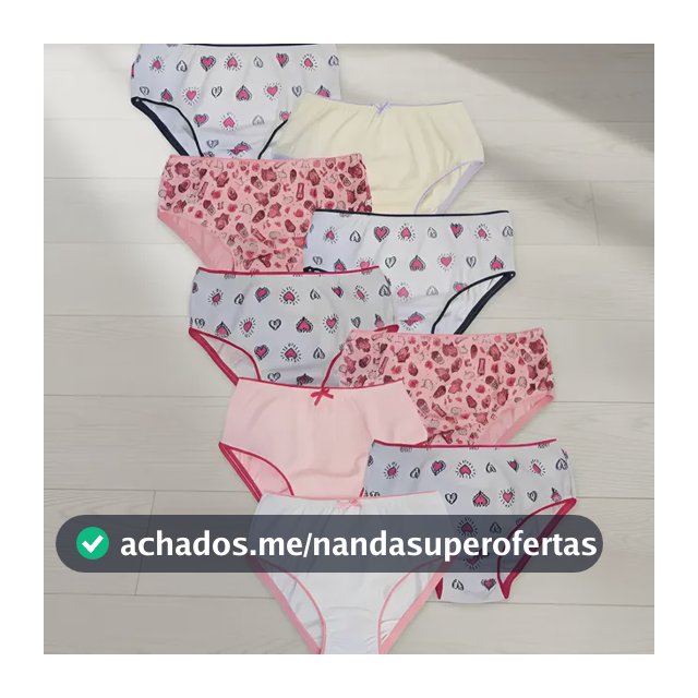 10 Calcinha Infantil Algodão Tradicional Menina Atacado