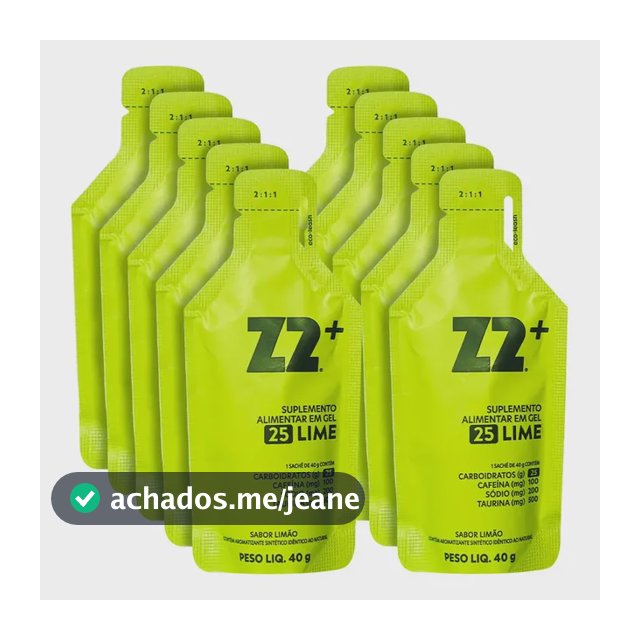 Suplemento em gel Z2 Performance Z2+ Gameday Carboidratos Energy + Lime Box 10un sabor Limão x 40g 10 un
