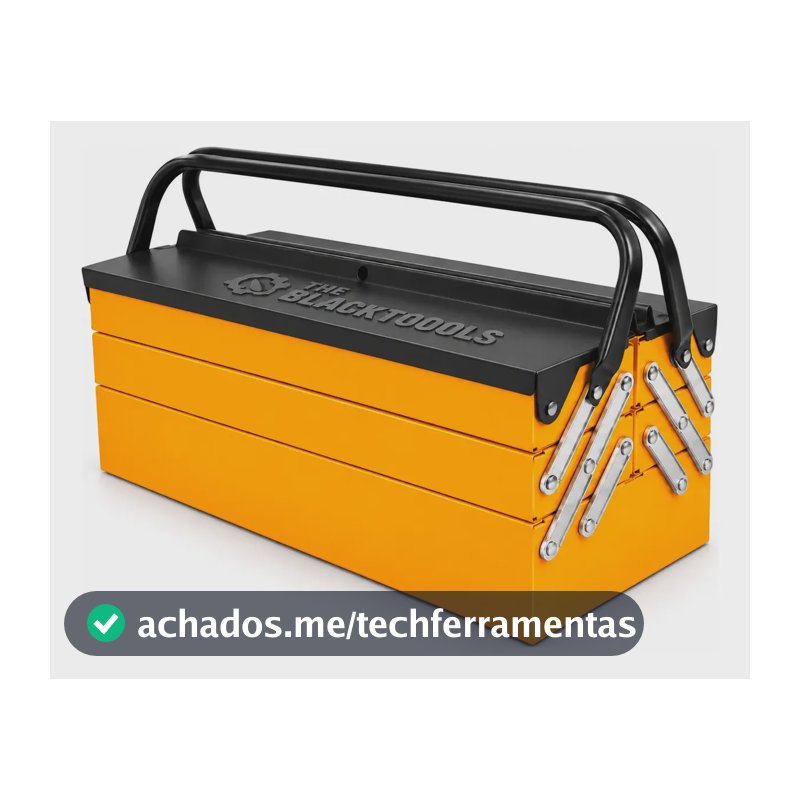 Caixa Maleta Ferramentas Organizadora Sanfonada 5 Gavetas Amarelo
