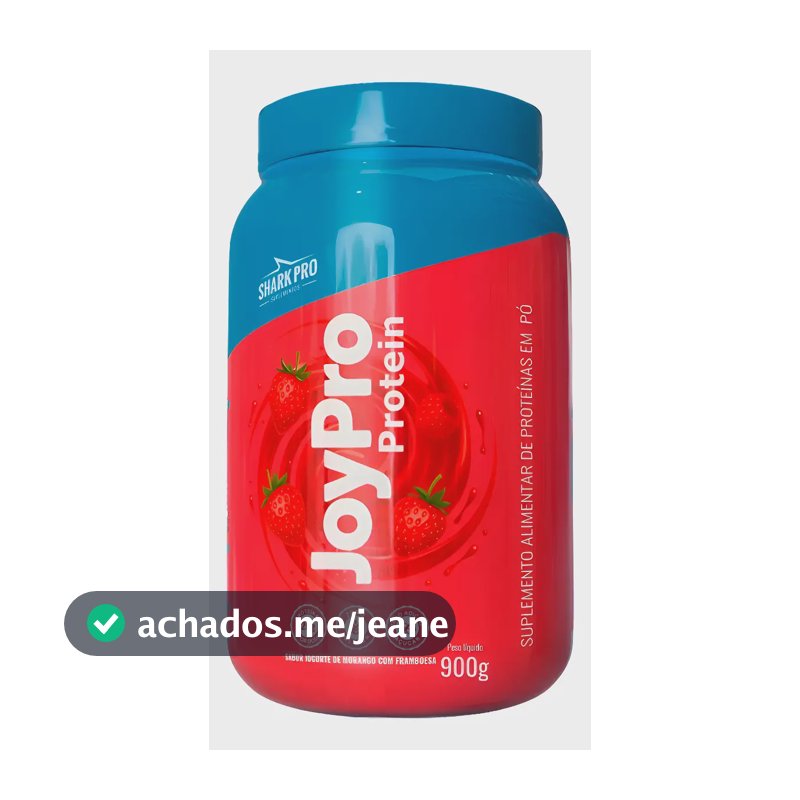 Whey Joypro Shark Pro 900g Proteína Com Colágeno E Vitaminas Iogurte De Morango C/ Framboesa