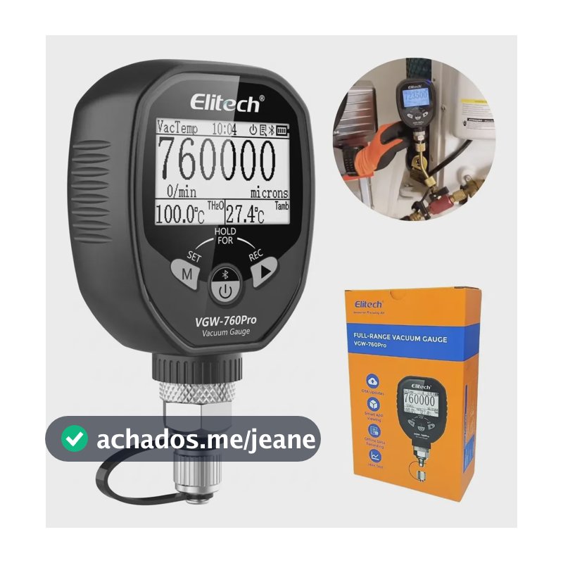 Vacuômetro Digital  Vgw-760 Pro Elitech Bluetooth Com Estojo