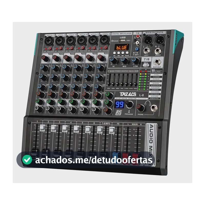 Mesa De Som Tklbls L8 8 Canais Com Bluetooth 99dsp