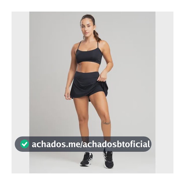 Conjunto Feminino Beach Tennis Short Saia Top Fitness Treino Preto G