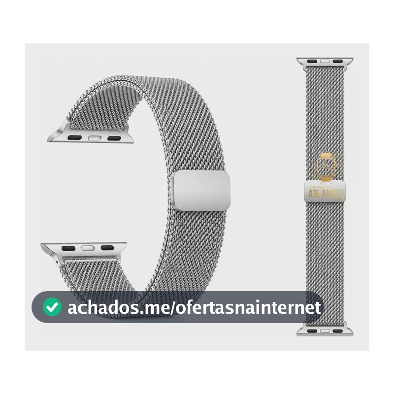 Pulseira Milanesa Metal Aço Smartwatch 38mm 40mm 41mm 42mm Cor Prata Largura da pulseira 4.1 cm