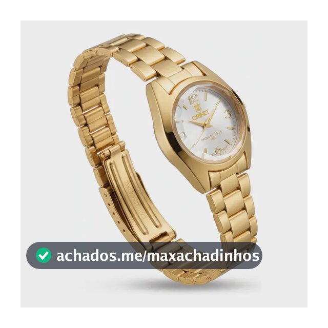 Relógio Feminino Orinet Original A Prova D Agua Luxo Gw Dourado Branco