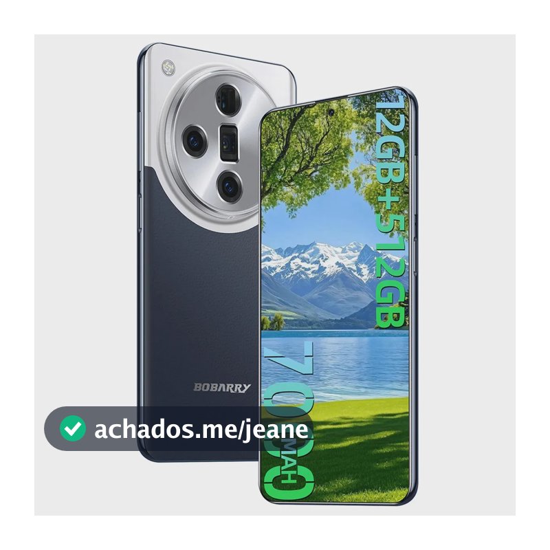 Smartphone Bobarry X7 Pro 5G 12GB+512GB Tela 6,82" Infinity-O Bateria 7000mAh Android 16 Deca-Core Câmera IA Desbloqueio Facial e Impressão Digital Alto-falante Estéreo