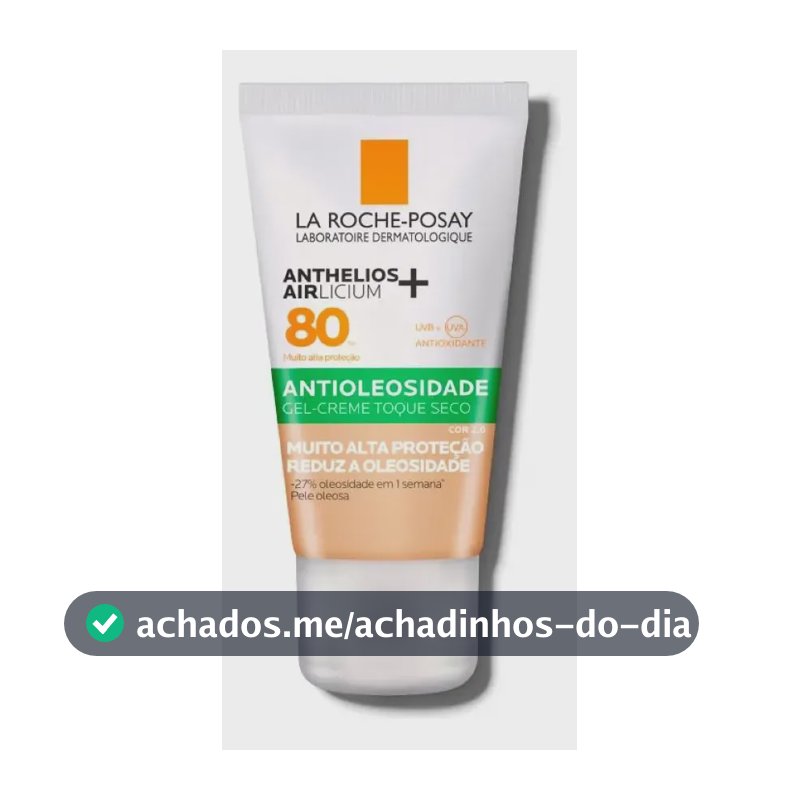 Protetor Solar Facial Antioleosidade com Cor FPS80 Controle da Oleosidade por 12h Reduz Oleosidade e Toque Seco Cor 2.0 Airlicium+ Anthelios La Roche Posay 40g