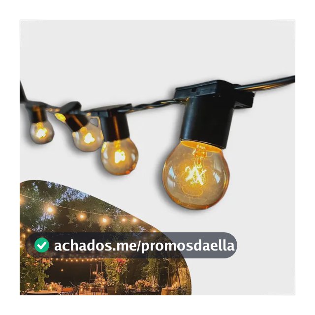 Varal De Luzes Festão 50 Metros Com 50 Lâmpadas Inclusas