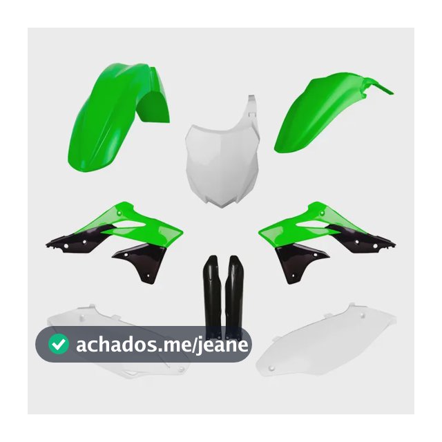 Kit Plástico Polisport Completo Kawasaki Kxf 250 2013 - 2016 Verde-limão