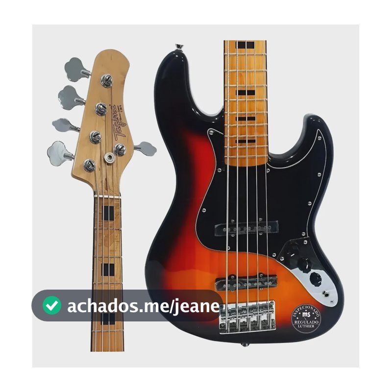 Contra Baixo Elétrico Tagima Tjb5 5 Cordas Sunburst  Destro Sunburst Envernizado 5