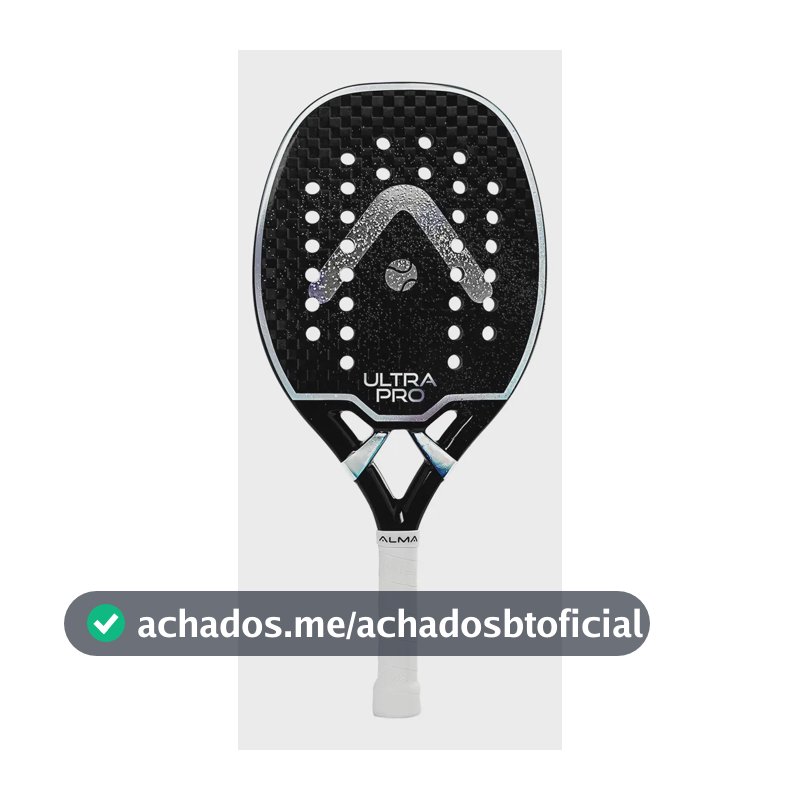 Raquete Beach Tennis Ultrapro Preta E Prata 12k Alma Genius
