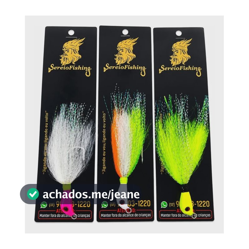 Isca Artificial Sereio Fishing Kit C/3 Jigs Flash P/tucunaré Rosa-chiclete