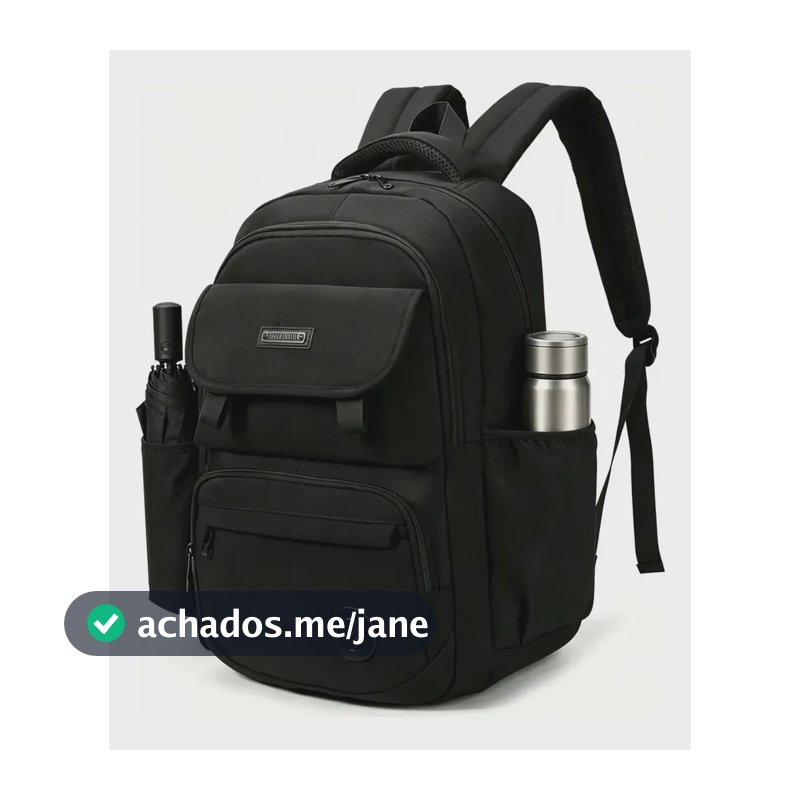 Mochila Reforçada E Impermeável Para Viagem Mochila Preto Liso