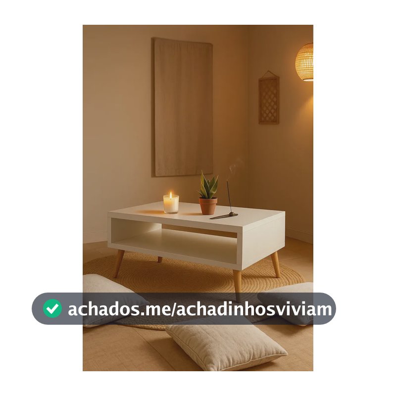 Mesa De Centro Moderna Madeira Design Decorativo Pé Palito Branco