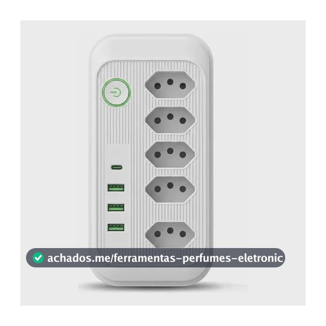 Extensão Elétrica Tomadas Usb Type-c Bivolt Filtro De Linha Branco Jxb95+3+1
