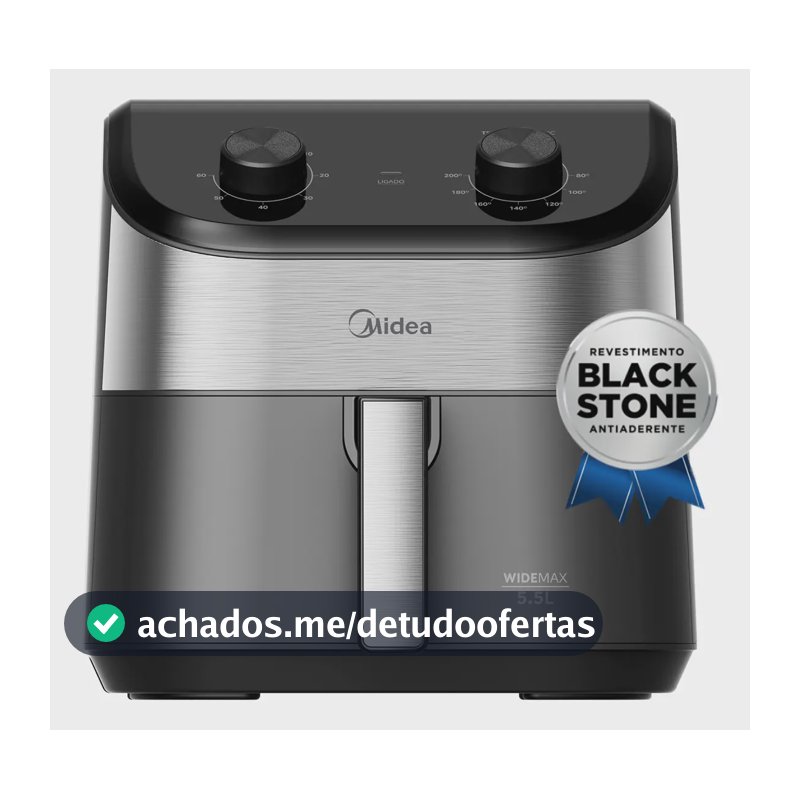 Fritadeira Air Fryer 5,5l Widemax Com Interior De Alumínio 1900w Midea