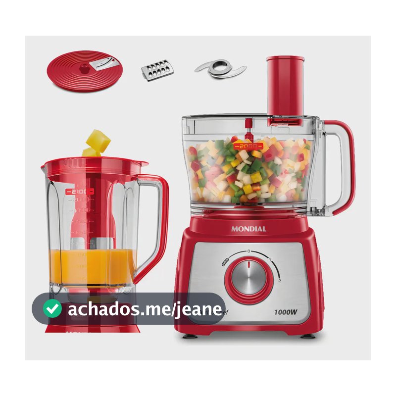 Multiprocessador Turbo Chef 5 em 1 Mondial 1000W MPN-01-R