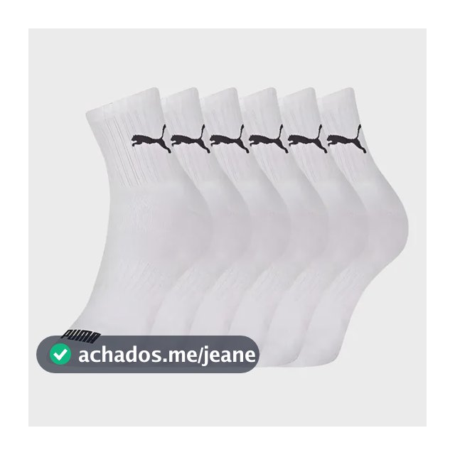 Kit 3 Pares Meias Puma Cano Médio Masculino Adulto Original