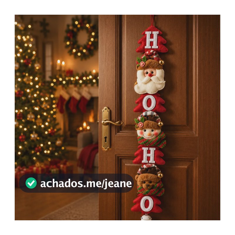 Enfeite Pendente De Natal Porta Árvore Papai Noel Bonecos Vermelho Animais