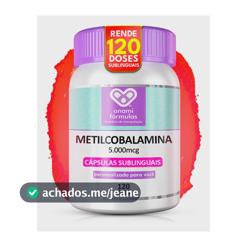 Metilcobalamina 5000mcg Sublingual Anami Vitamina B12 120 Cápsulas