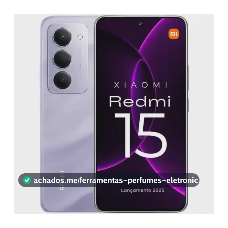 Smartphone Xiaomi Redmi 15 8gb 256gb Tela 6,9 144hz, Bateria 7.000 Mah, 50 Mp Roxo