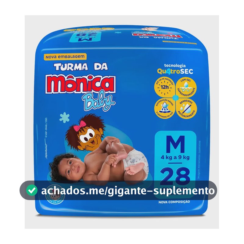 Fralda Descartável Turma Da Mônica Baby M/G/XG/XXG Sem Gênero