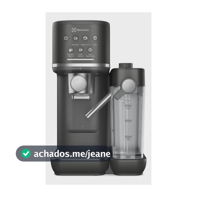 Cafeteira Espresso Latte Cápsula, Pó e Sache Electrolux Experience Vaporizador de Leite Preta semi automatica touch aquecimento de xícaras reservatorio leite 600ml ECM70 Preto Fosco