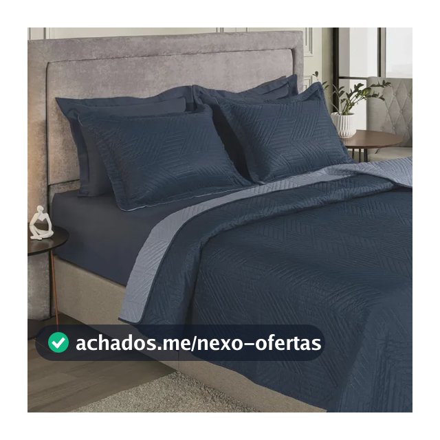 Kit Cobre Leito Colcha King 3 Peças Boutis Lisas Dupla Face Porta Travesseiro Aba Americana Oslo Azul