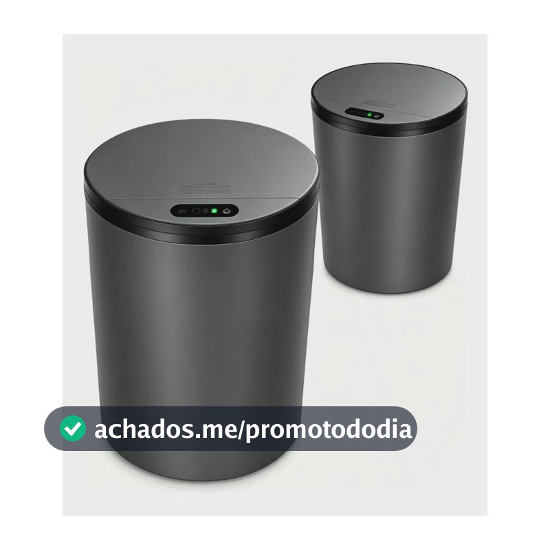 Lixeira Inteligente 16 Litros Com Sensor Automático Para Banheiro e Cozinha Cinza