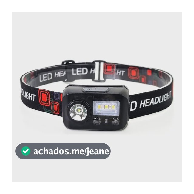 Lanterna Cabeça Led C/ Sensor Recarregável Usb Corrida Pesca