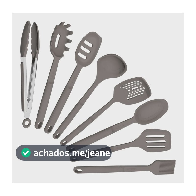 Kit Utensílios Tramontina Softta Silicone 8 Peças Exclusivo Kit Cinza 2