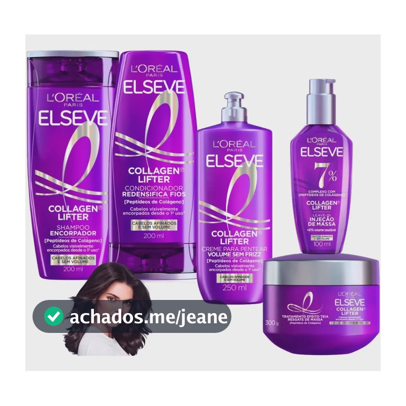 Kit Elseve Collagen Lifter Creme Pentear Volume Sem Frizz
