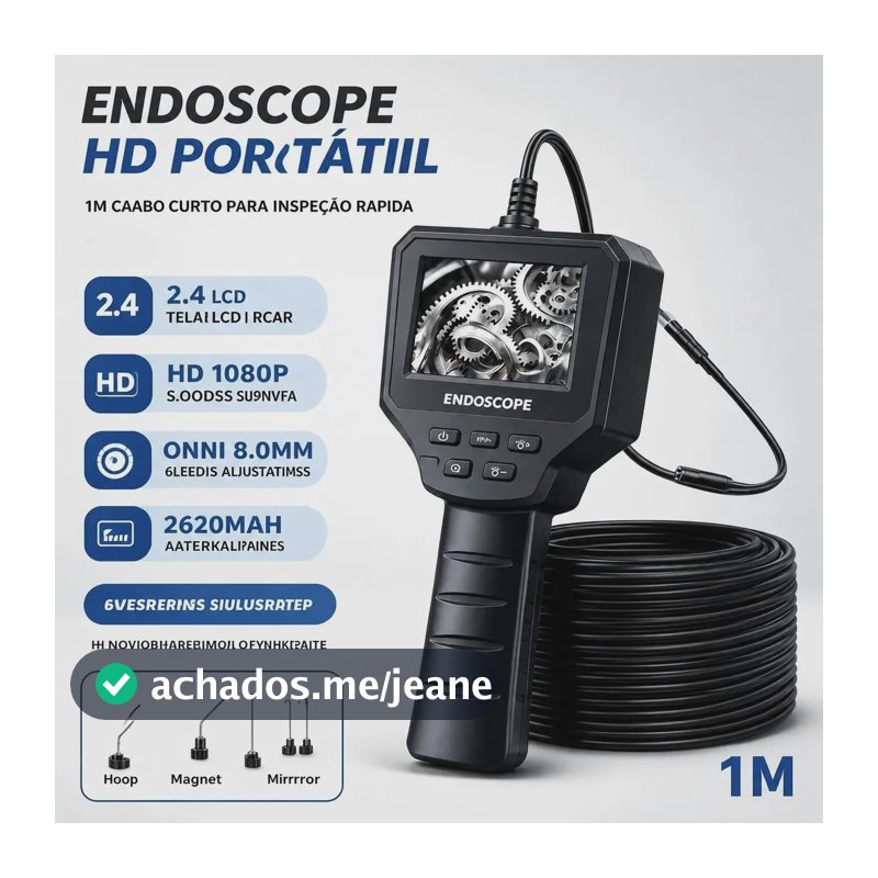 Endoscópio Boroscópio Sonda Câmera Diagnóstico Automotivo 1m