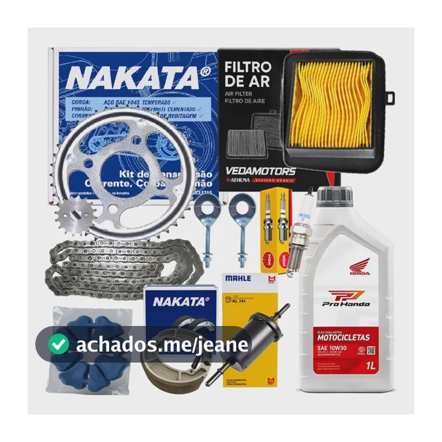 Kit Revisão Fan160 Titan160 16 17 18 19 20 21 22 23 24nakata Prateado
