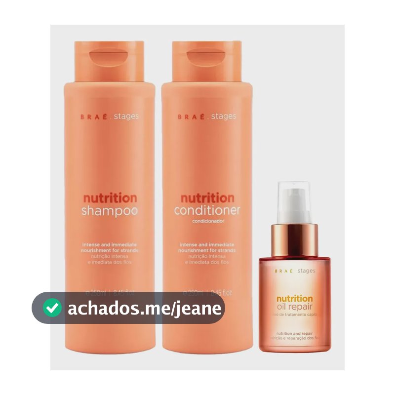 Stages Nutrition Shampoo + Condicionador + Óleo 60ml - Braé