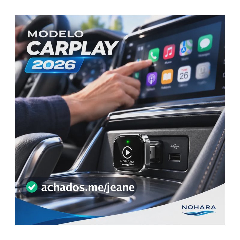 Adaptador NOHARA CarPlay e Android Auto Sem Fio p/ USB e USB-C