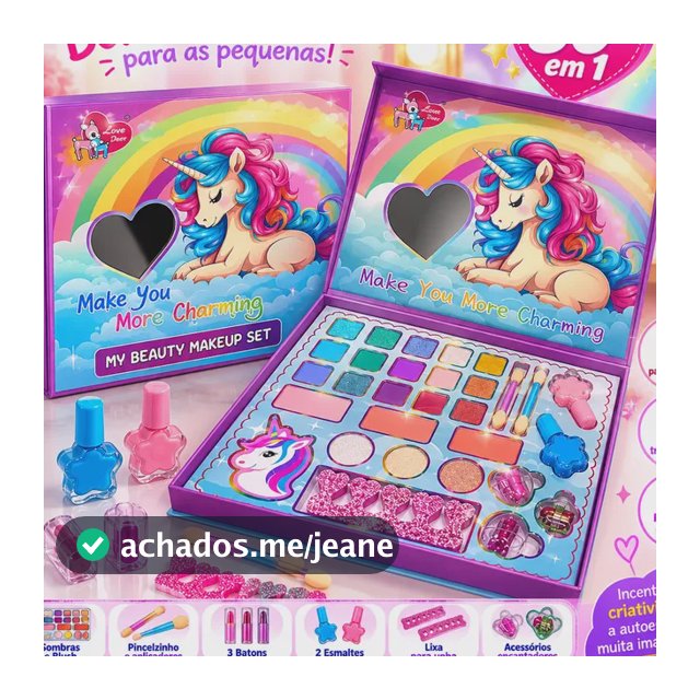 Maquiagem Infantil Kit 30 Em 1 Menina Unicórnio Brinquedo