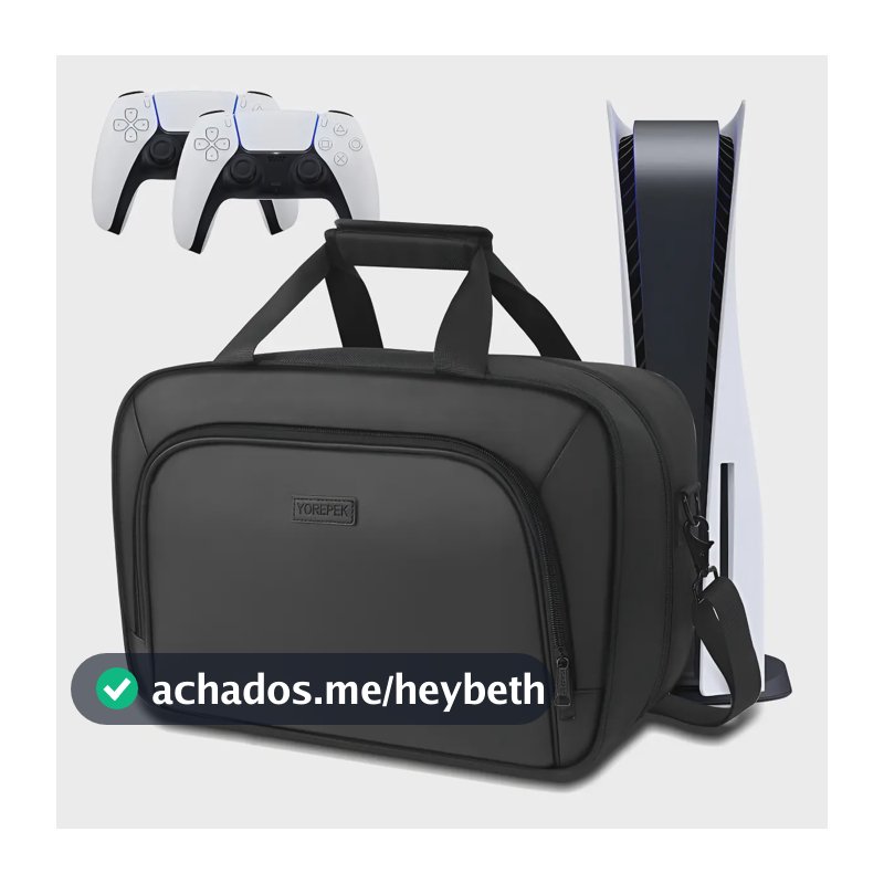 Bolsa De Transporte Para Ps5 E Ps5 Pro, Mala De Viagem Para Playstation 5 Discs Digital, Estojos Para Controles Grande Yorepek Preta Preto