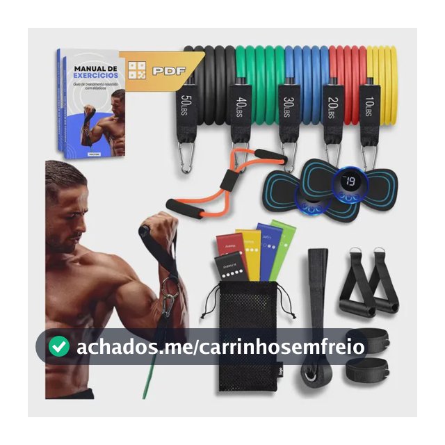 Kit 20 Itens Treino Em Casa Elástico Extensor Faixa Miniband Massageador Eletroestimulador Exercício Funcional Ginástica Acadedmia Fisioterapia Alegria Variado