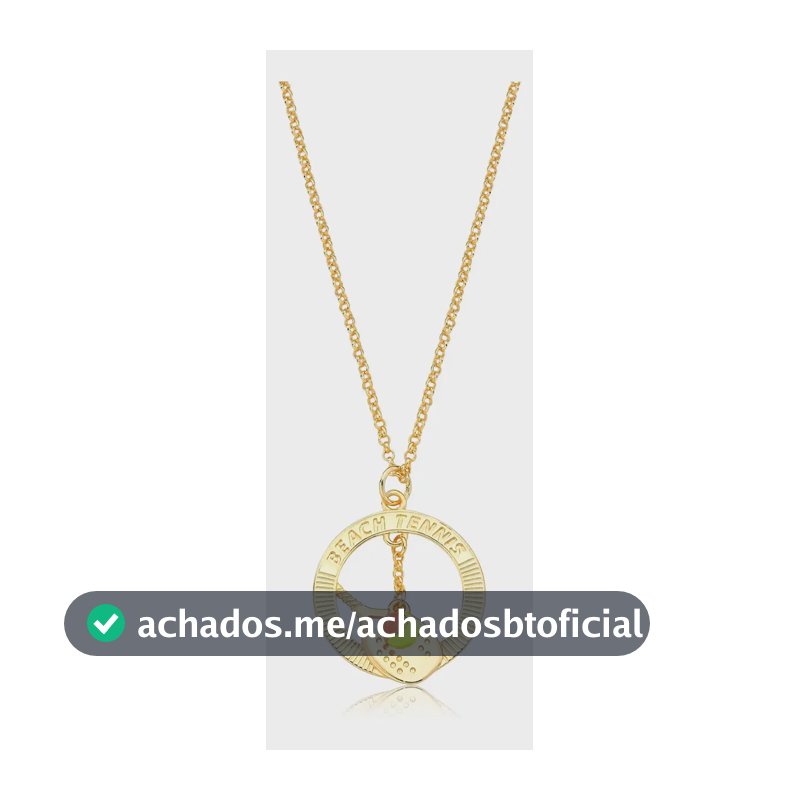 Colar Medalha Beach Tennis Com Bolinha  Revestido Em Ouro Dourado