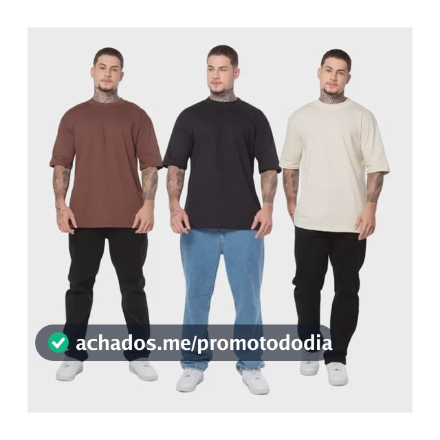 Kit 3 Camiseta Oversized Streetwear Premium Algodão