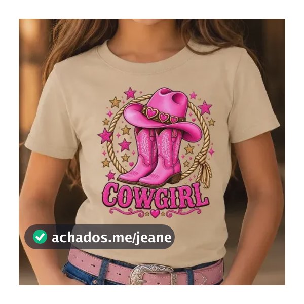 Camiseta Infantil Feminina T-shirt Country Rodeio Luxo Verão