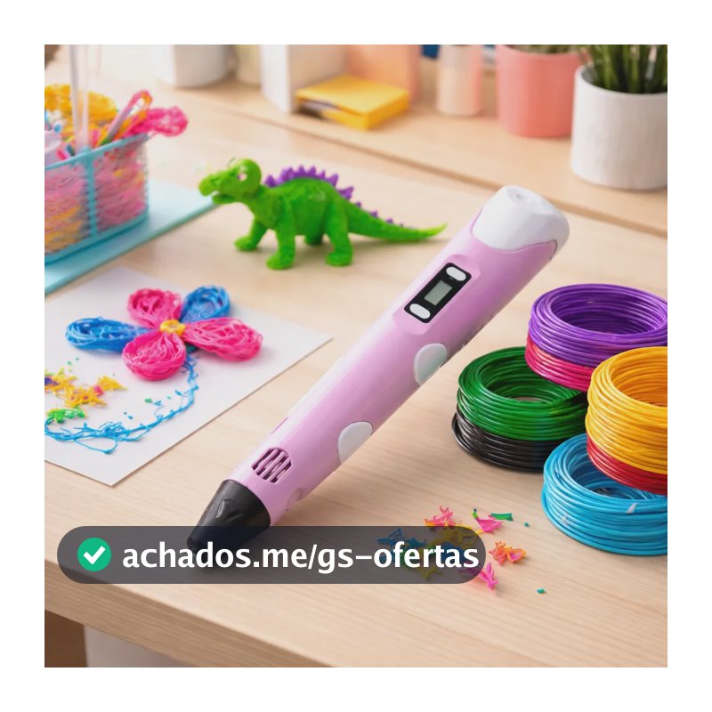 Caneta 3d Infantil Impressora + Refil Filamento 9m + Usb